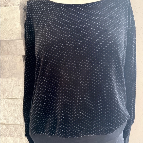 Sonia Rykiel Paris Velvet Dot Boatneck Top – Black Textured Knit | Size M - Picture 10 of 14